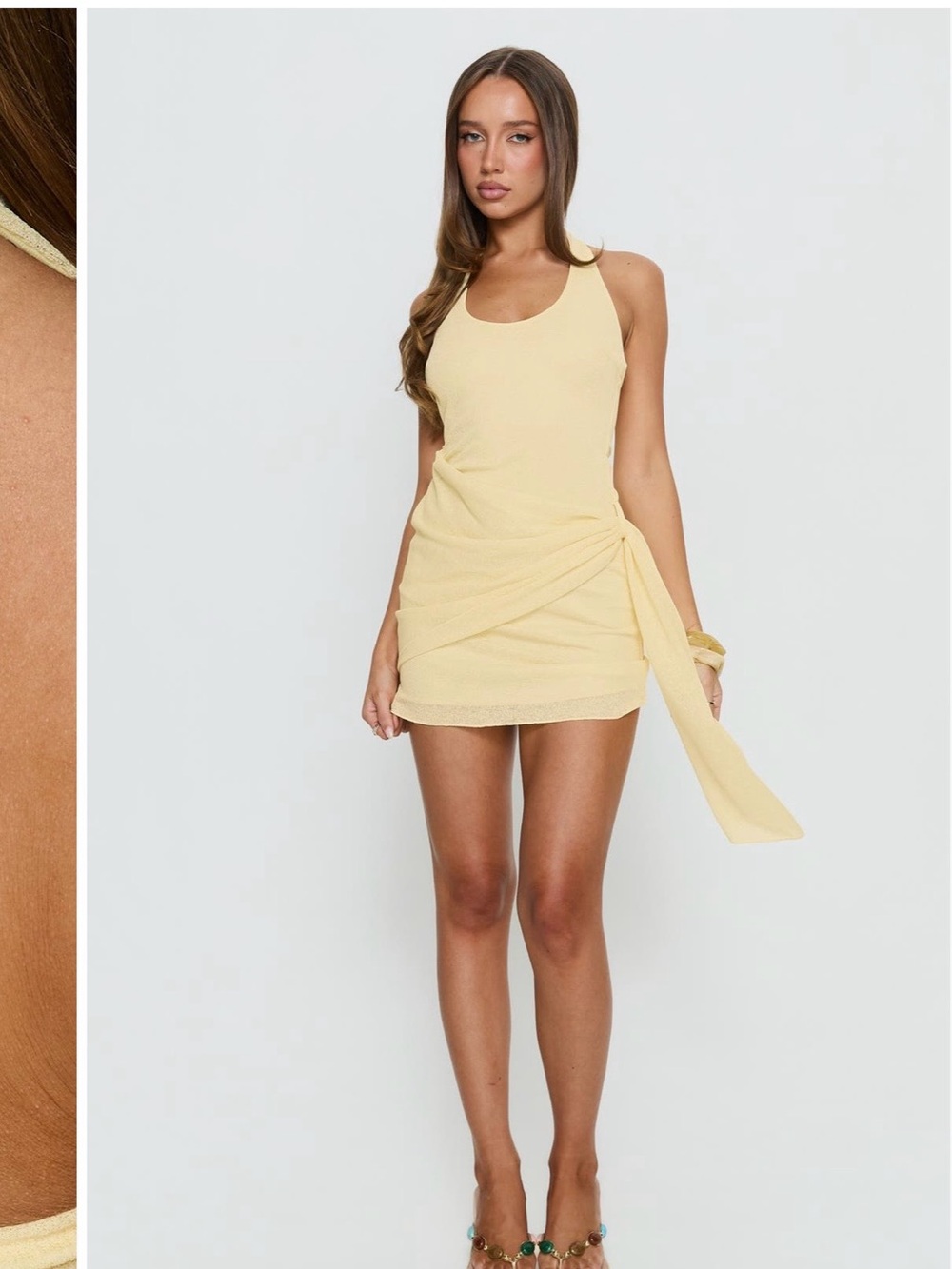 Princess Polly Butter Yellow Halter Mini Dress